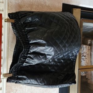 Arula- Faux Leather Quileted Skirt
